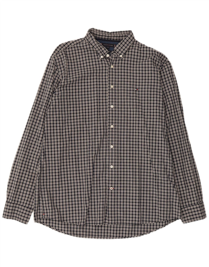 Tommy Hilfiger Ανδρικό πουκάμισο κανονικής εφαρμογής 2XL γκρι βαμβακερό