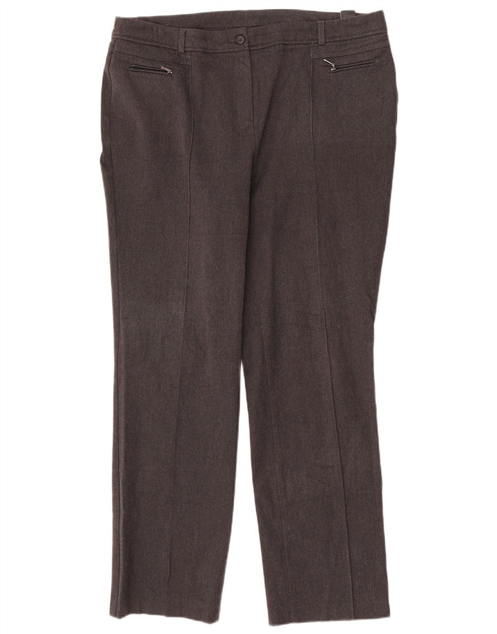Marks & Spencer Γυναικείο ίσιο παντελόνι UK 16 Large W36 L31 Grey Polyester