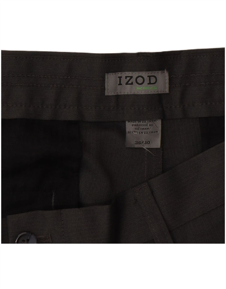 Izod Ανδρικό ίσιο παντελόνι W36 L30 Γκρι Πολυεστέρας