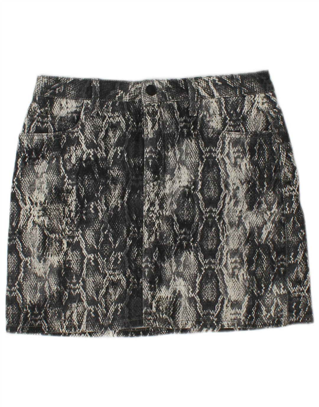 Γυναικεία Μίνι Φούστα ZARA Μεσαίο W30 Γκρι Animal Print Βαμβακερό