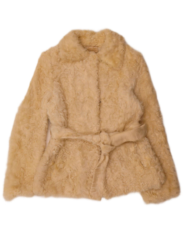 Vintage Γυναικείο Μπουφάν με Faux Fur UK 12 Medium Beige