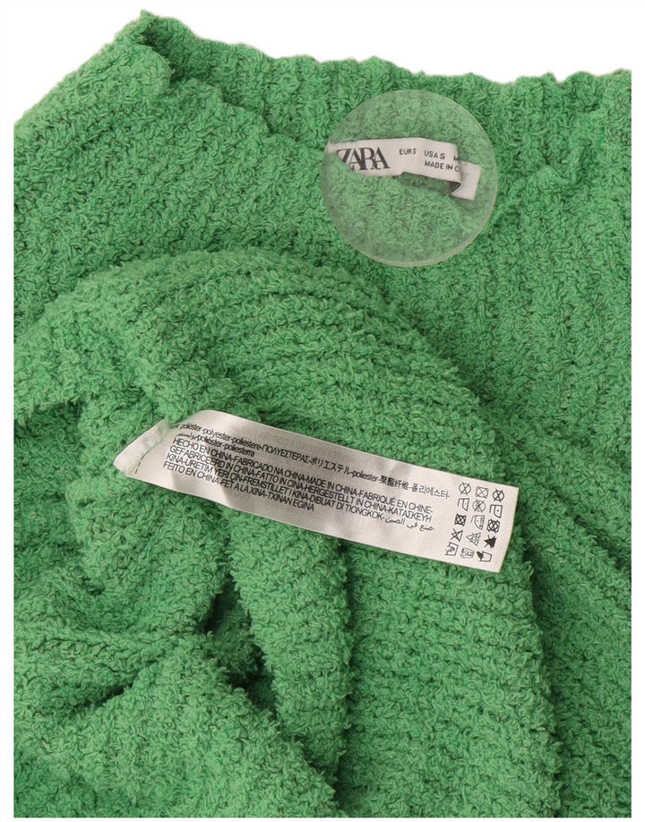 Zara Γυναικείο πουλόβερ με λαιμό χελώνα UK 10 Small Green Polyester