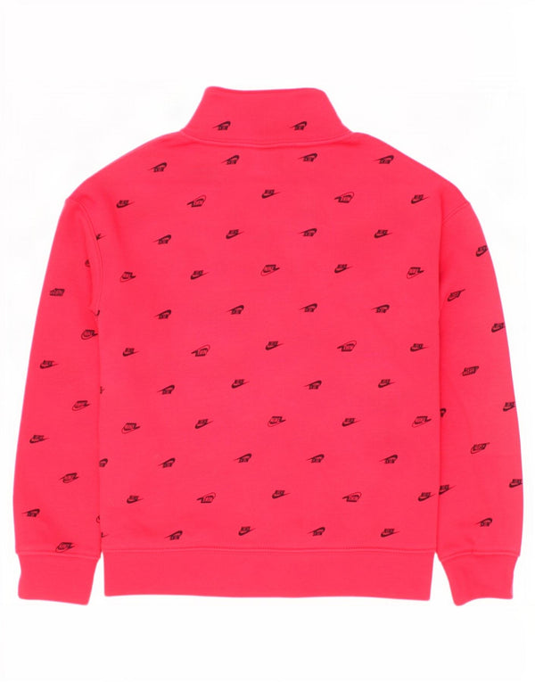Φούτερ Nike Girls Graphic 1/4 με φερμουάρ, 6-7 ετών, μεγάλο κόκκινο βαμβακερό