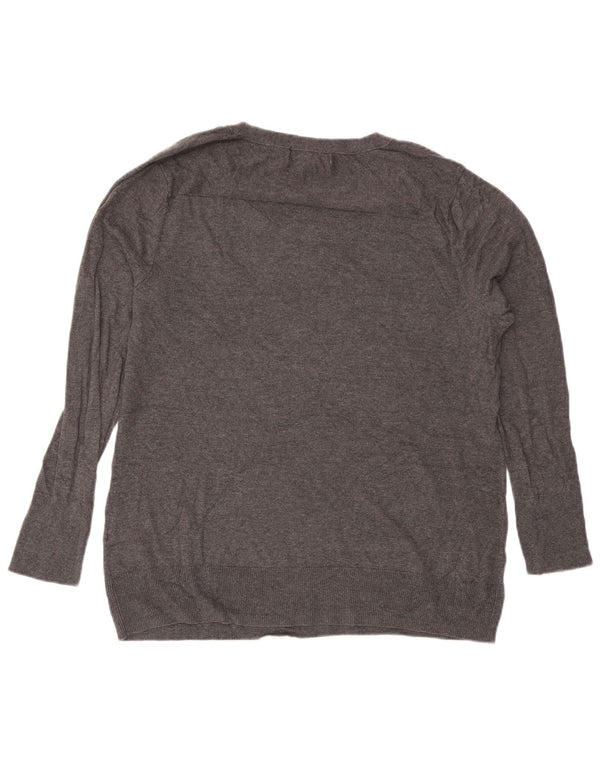 Eddie Bauer Γυναικείο πουλόβερ με λαιμόκοψη UK 18 XL Γκρι βαμβακερό