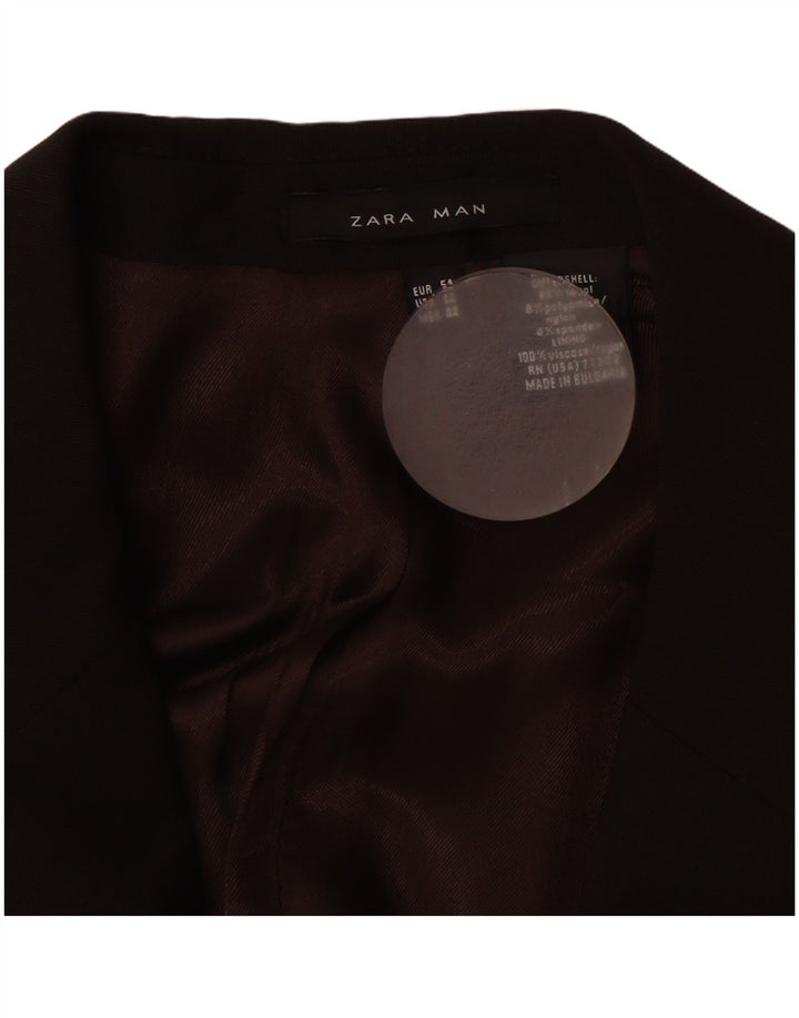 ZARA Ανδρικό σακάκι σακάκι με 2 κουμπιά EU 54 XL καφέ μαλλί