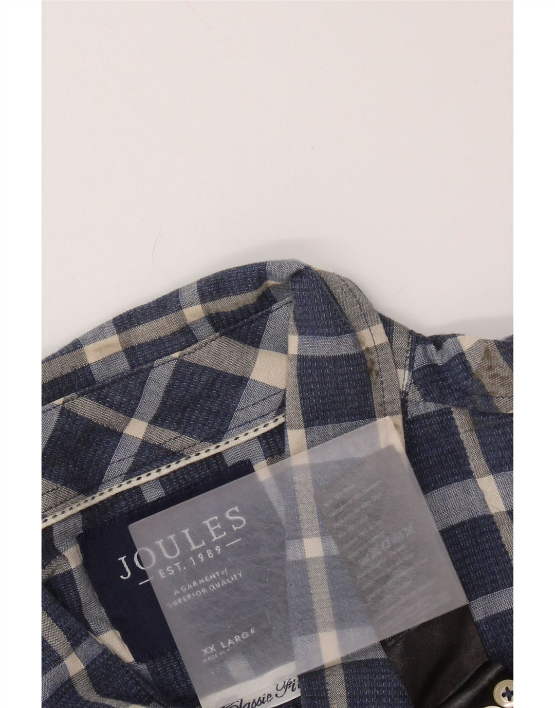Ανδρικό πουκάμισο JOULES 2XL Navy Blue Check Cotton