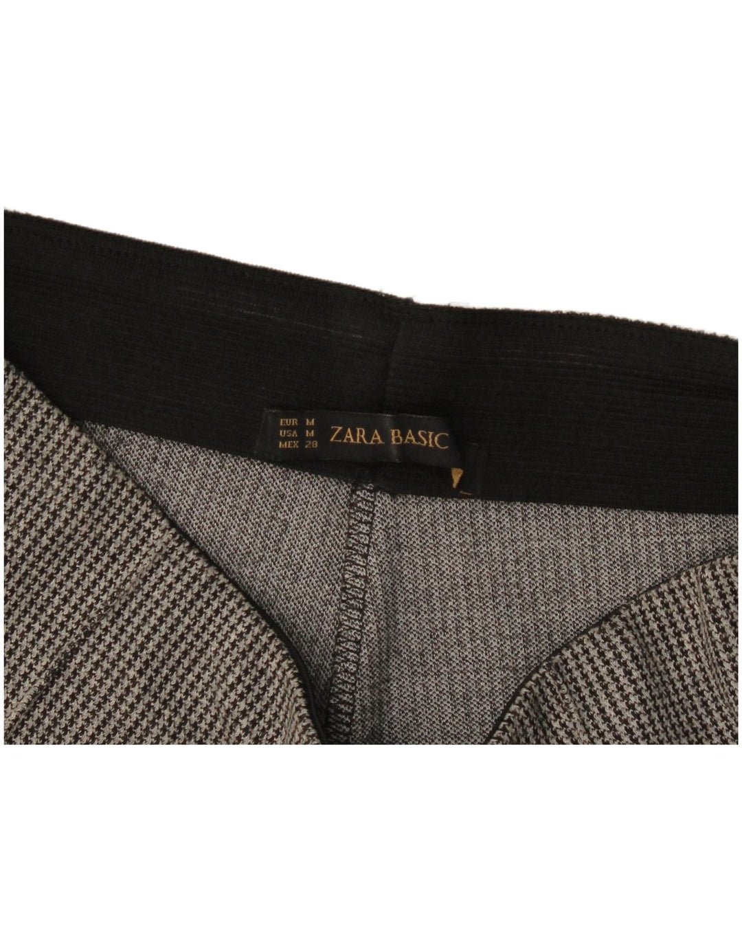 Zara Γυναικείο Stirrup Casual Παντελόνι UK 12 Medium Grey Houndstooth