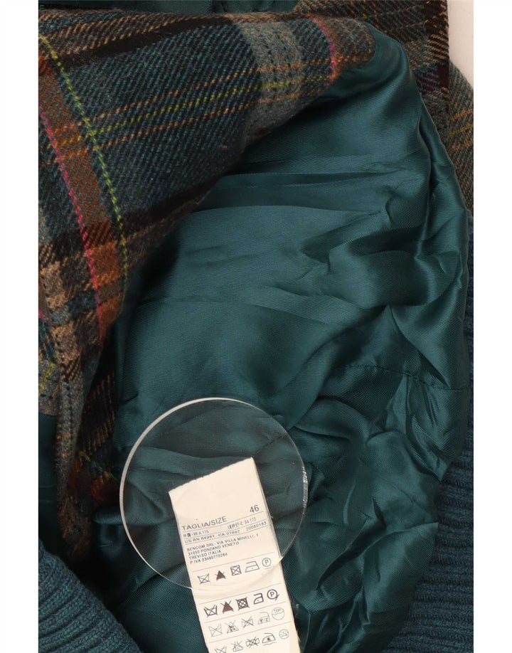 Γυναικείο Στρατιωτικό Μπουφάν Benetton Bomber IT 46 Large Green Check Wool