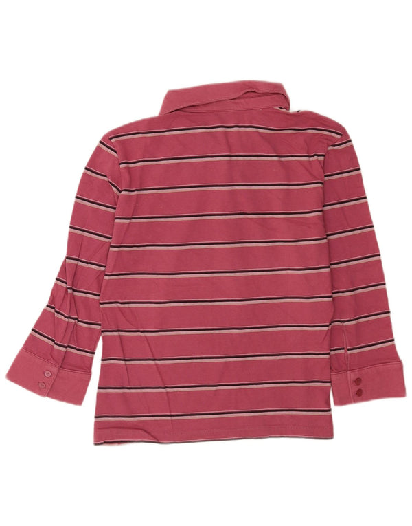Nike γυναικείο μπλουζάκι πόλο με 3/4 μανίκια UK 16/18 XL ροζ βαμβακερό ριγέ