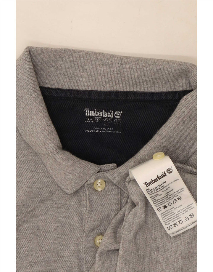Ανδρικό μπλουζάκι Timberland Polo μεγάλο γκρι βαμβακερό