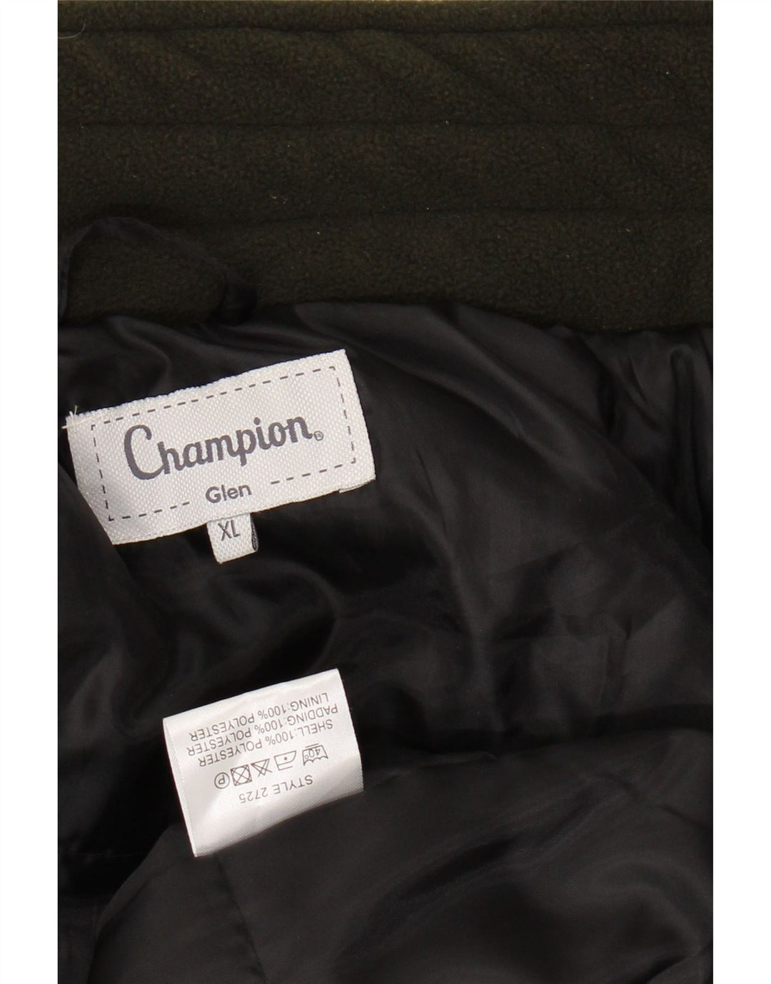 CHAMPION Mens Fleece Windbreaker Jacket UK 42 XL Green Polyester Vintage Champion and Second-Hand Champion from Messina Hembry 