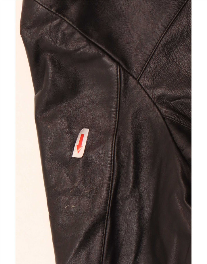 Alexander Mens Leather Jacket IT 52 XL Black