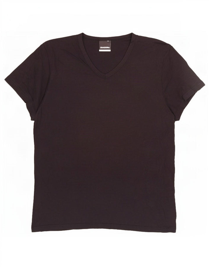 Ανδρικό T-Shirt Diadora Top μεγάλο μαύρο βαμβακερό
