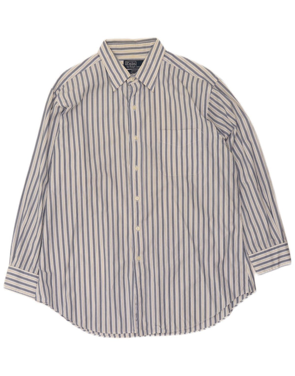 Ανδρικό πουκάμισο Polo Ralph Lauren 17 XL Λευκό βαμβακερό ριγέ