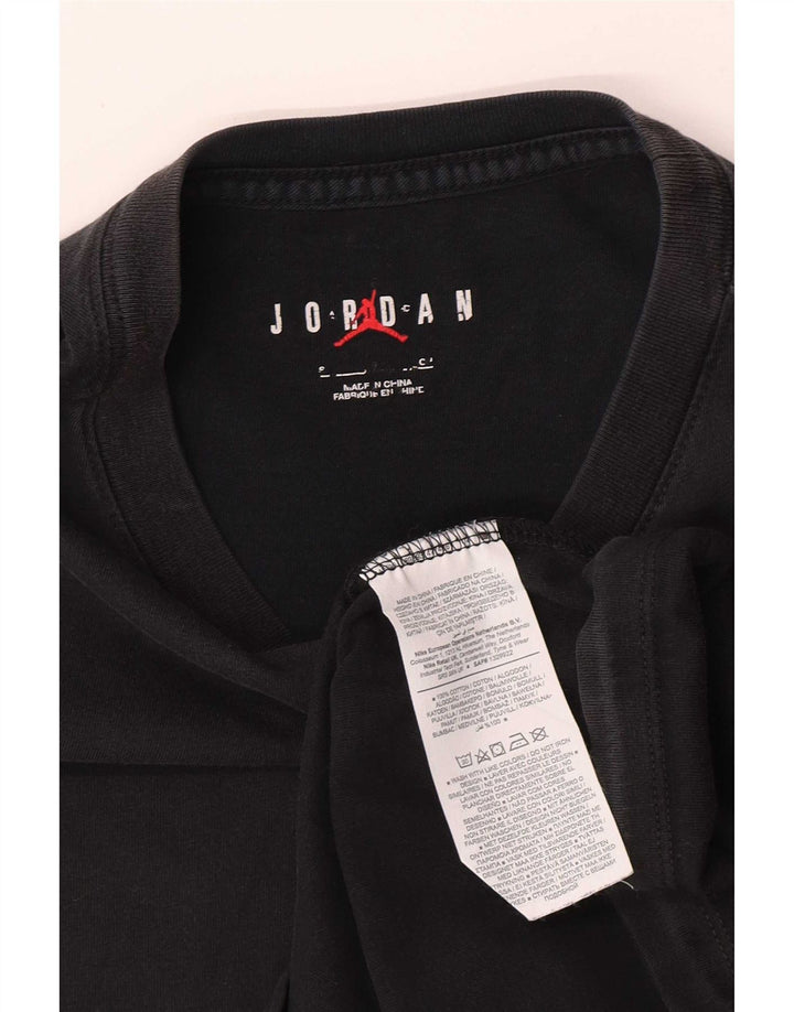 Jordan Ανδρικό γραφικό T-Shirt Top Μικρό μαύρο βαμβακερό