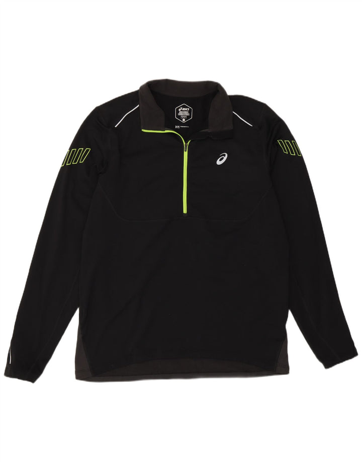 Ανδρική φόρμα πουλόβερ με φερμουάρ Asics Top Large Black Colourblock
