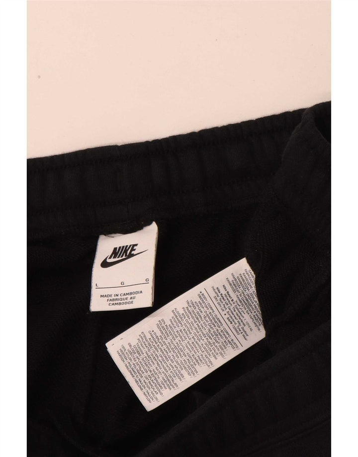 Ανδρικό γραφικό αθλητικό σορτς Nike μεγάλο μαύρο βαμβακερό