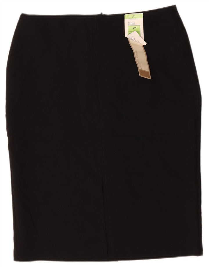 Marks & Spencer Γυναικεία Pencil Φούστα UK 12 Medium W34 Black Polyester