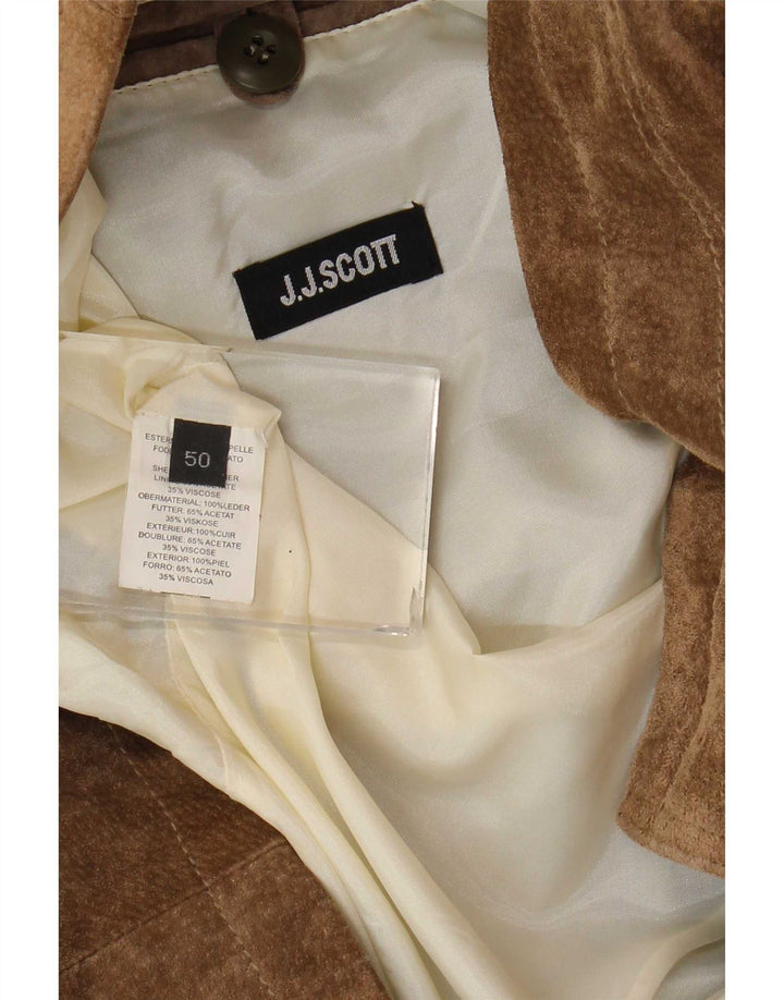J.J.Scott Ανδρικό Suede Jacket IT 50 Large Brown Leather