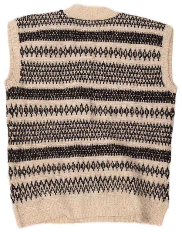 Marks & Spencer Ανδρικό γιλέκο Tank Top Medium Off White Γεωμετρικό Ακρυλικό
