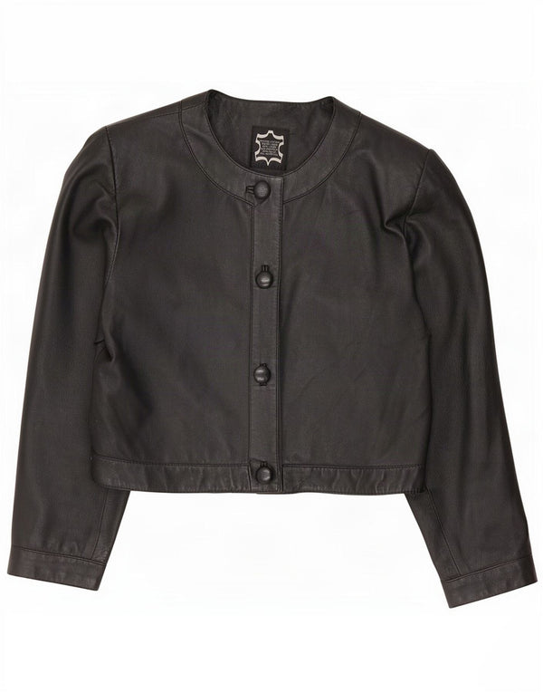 Vintage Γυναικείο Oversized Δερμάτινο Μπουφάν Bolero IT 40 Small Black