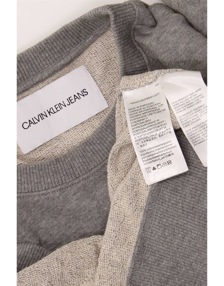 Ανδρικό γραφικό φούτερ Calvin Klein Jeans, μεσαίο γκρι βαμβακερό