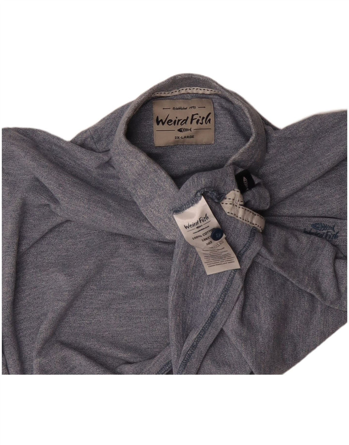 Ανδρικό πουκάμισο πόλο WEIRD FISH 2XL Μπλε βαμβακερό