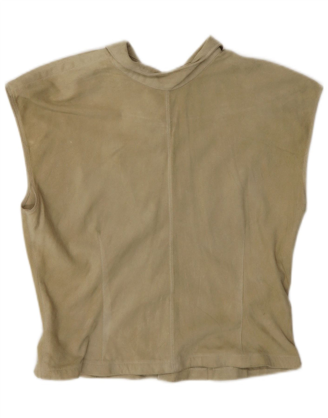 Vintage γυναικεία σουέτ μπλούζα τοπ UK 10 Small Beige