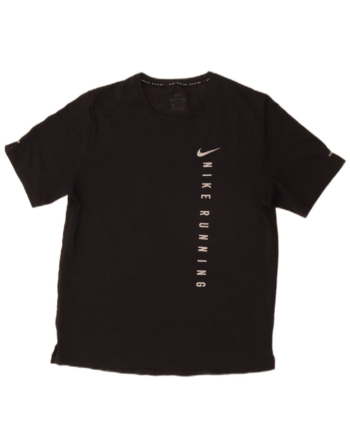 Ανδρικό γραφικό μπλουζάκι NIKE Dri Fit Τοπ μεσαίου μαύρου πολυεστέρα