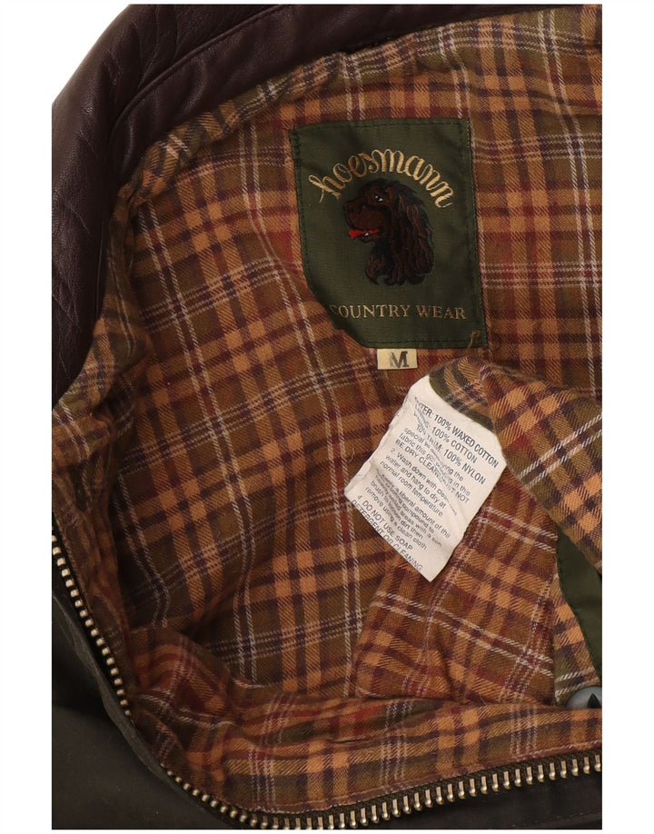 Vintage Ανδρικό κερωμένο βαμβακερό μπουφάν UK 38 Μεσαίου πράσινου χρώματος βαμβακερό