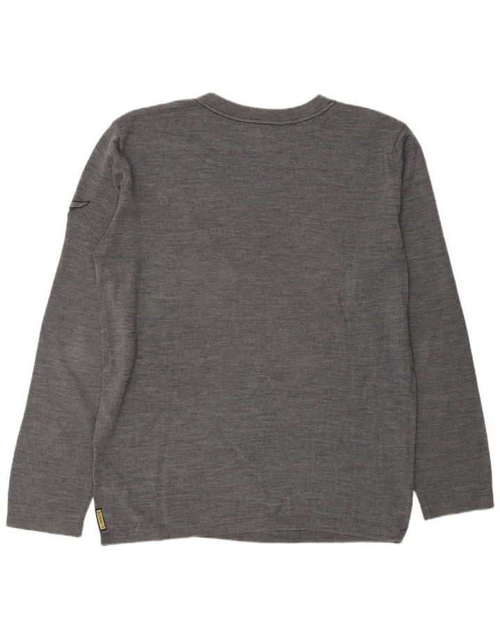 ARMANI JEANS Ανδρικό πουλόβερ με λαιμόκοψη 2XL γκρι μαλλί