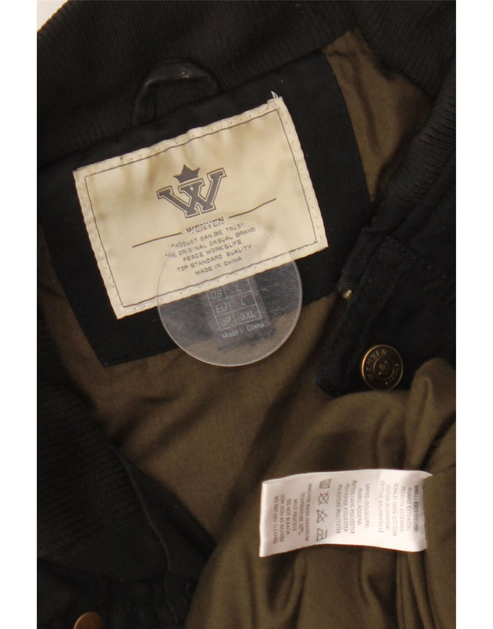 WENVEN Ανδρικό Utility Μπουφάν UK 40 Μεγάλο Μαύρο Βαμβακερό