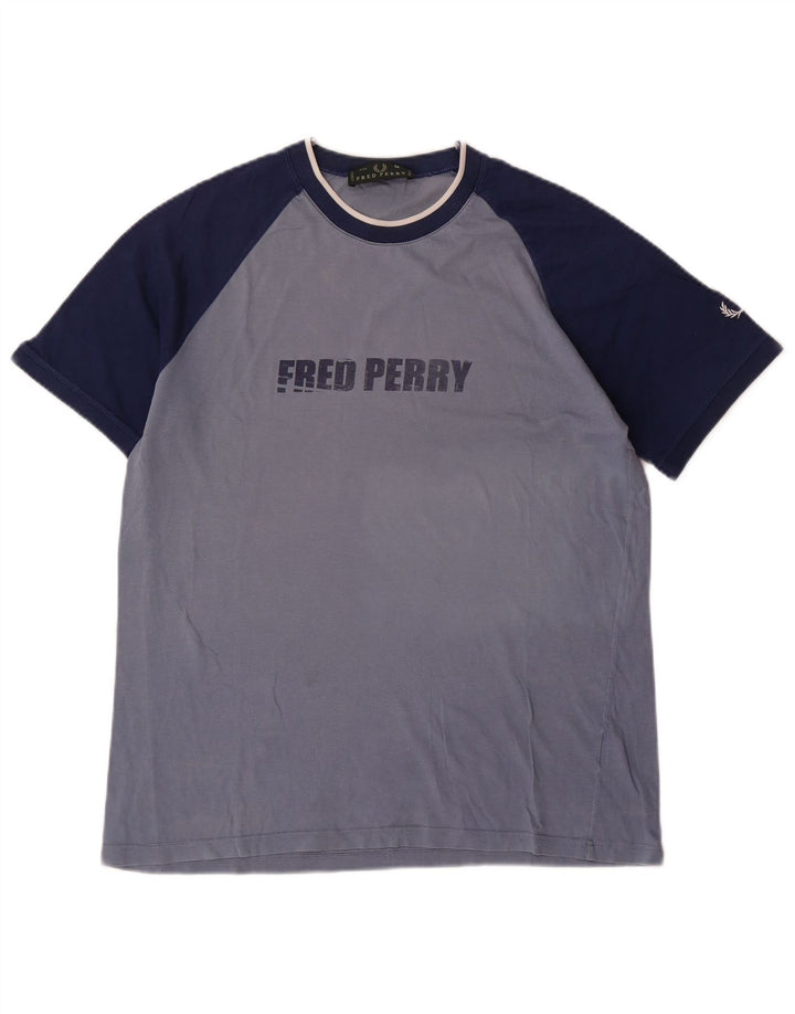 Ανδρικό γραφικό μπλουζάκι FRED PERRY Top Medium Blue Colourblock