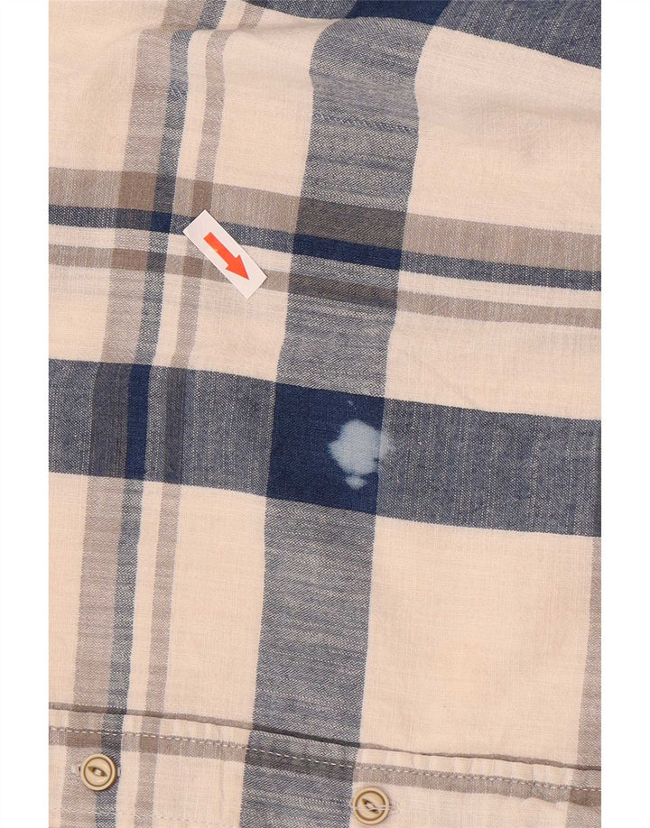 Ανδρικό πουκάμισο Wrangler Large Beige Check Cotton