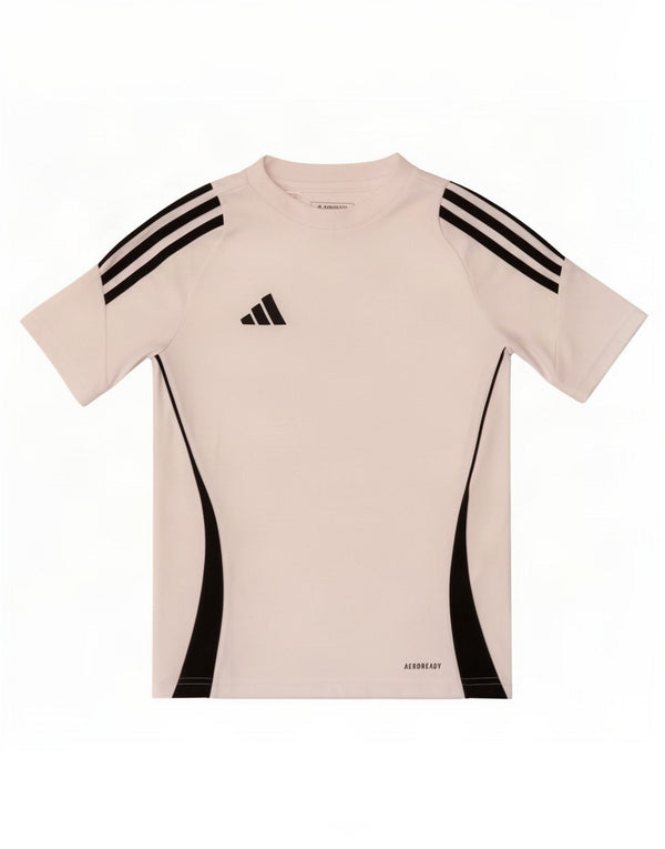 Adidas Boys Aeroready T-shirt Top 9-10 Years White Colourblock Polyester