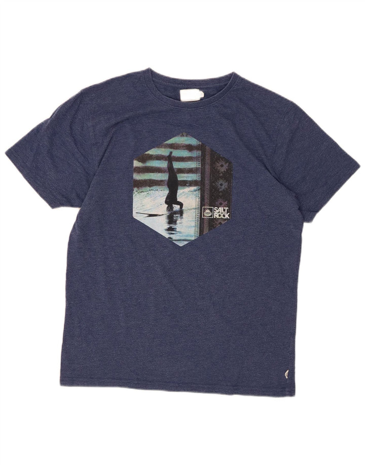 SALTROCK Ανδρικό γραφικό T-Shirt Top Small Navy Blue Βαμβακερό