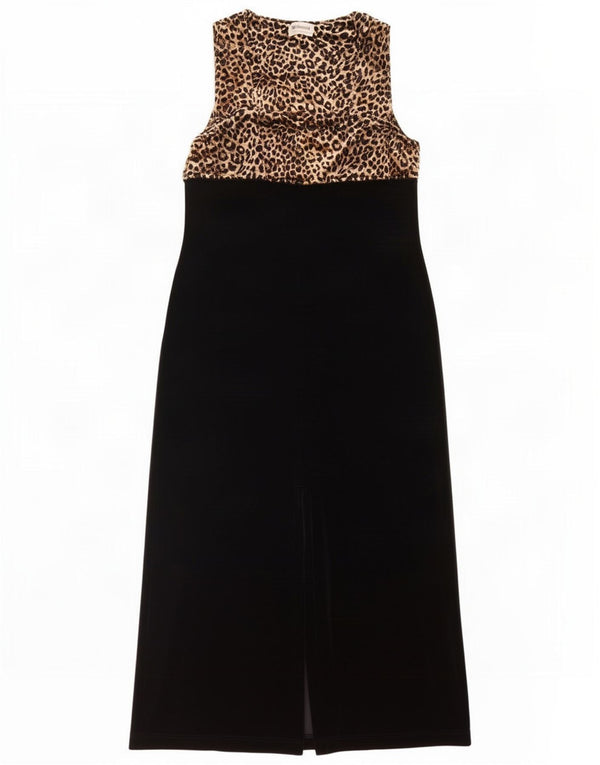 Steilmann Γυναικείο Αμάνικο Maxi Φόρεμα UK 18 XL Μαύρο Animal Print