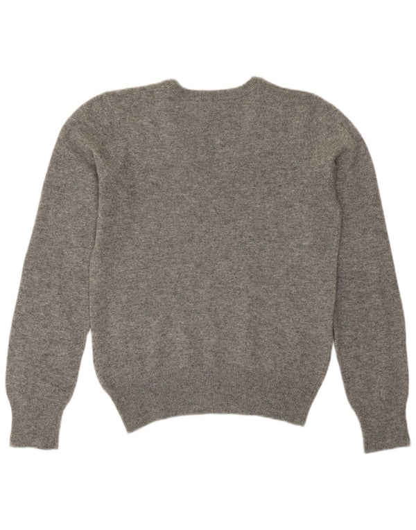 Γυναικείο πουλόβερ GANT Crop με V λαιμόκοψη UK 10 Small Grey Wool
