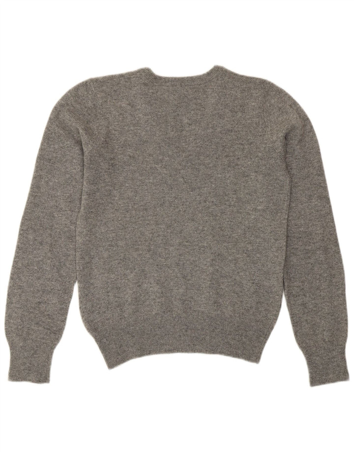 Γυναικείο πουλόβερ GANT Crop με V λαιμόκοψη UK 10 Small Grey Wool