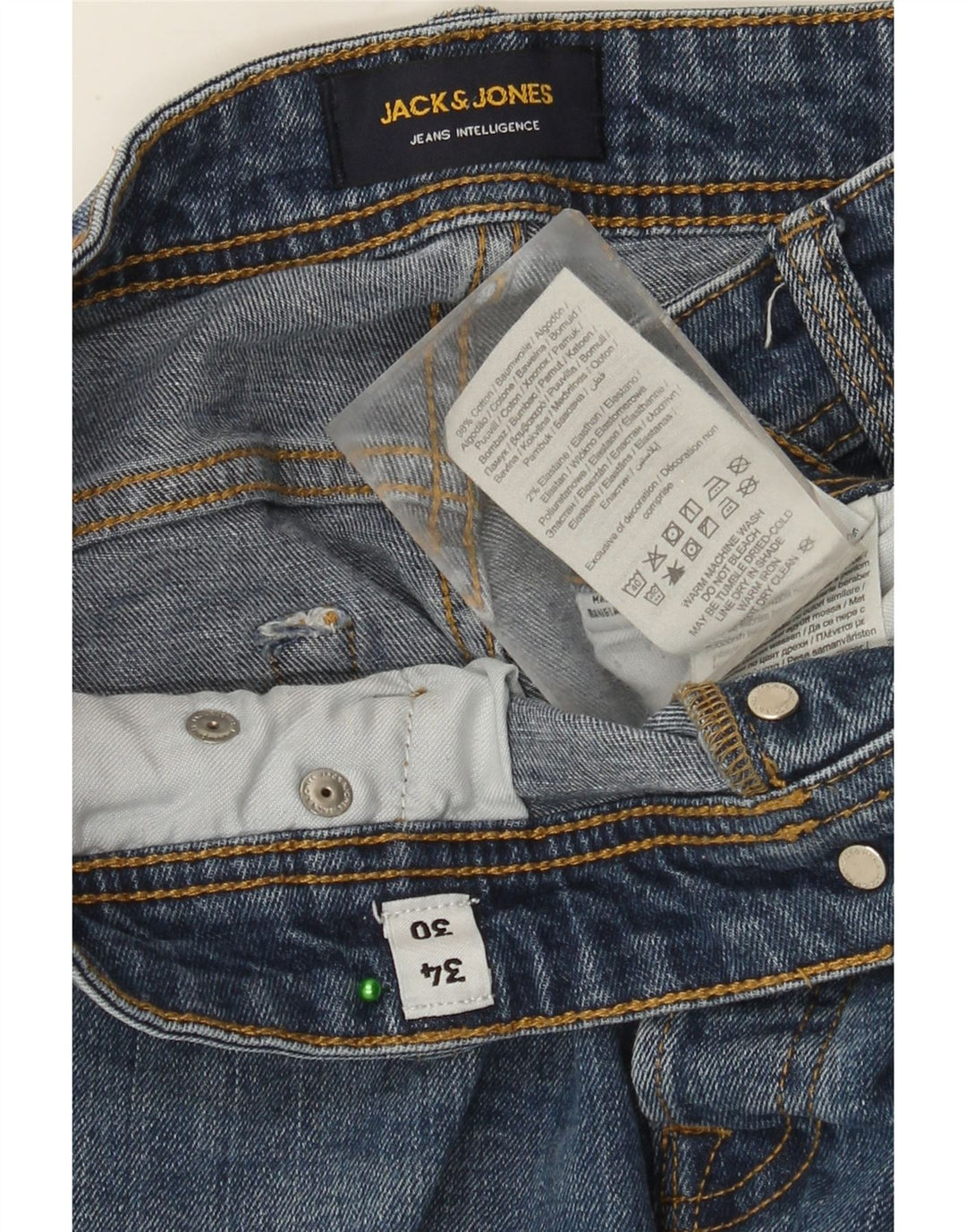 JACK & JONES Ανδρικό Slim Jeans W34 L30 Μπλε βαμβακερό