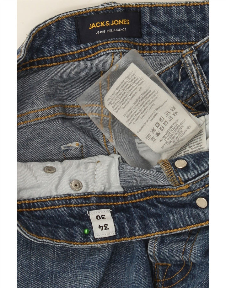 JACK & JONES Ανδρικό Slim Jeans W34 L30 Μπλε βαμβακερό