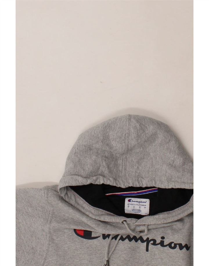 CHAMPION Mens Graphic Hoodie Jumper Small Grey Vintage Champion and Second-Hand Champion from Messina Hembry 