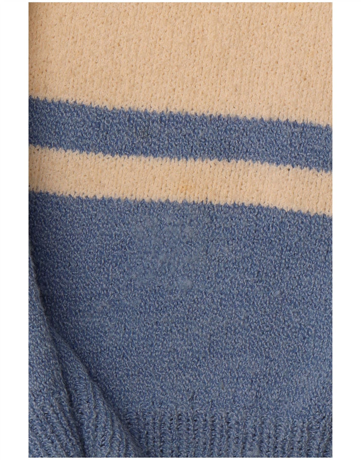 VINTAGE Ανδρικό πουλόβερ με λαιμόκοψη σε μεγάλο μπλε χρώμα