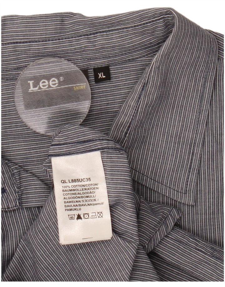 Lee Ανδρικό πουκάμισο XL Γκρι βαμβακερό ριγέ