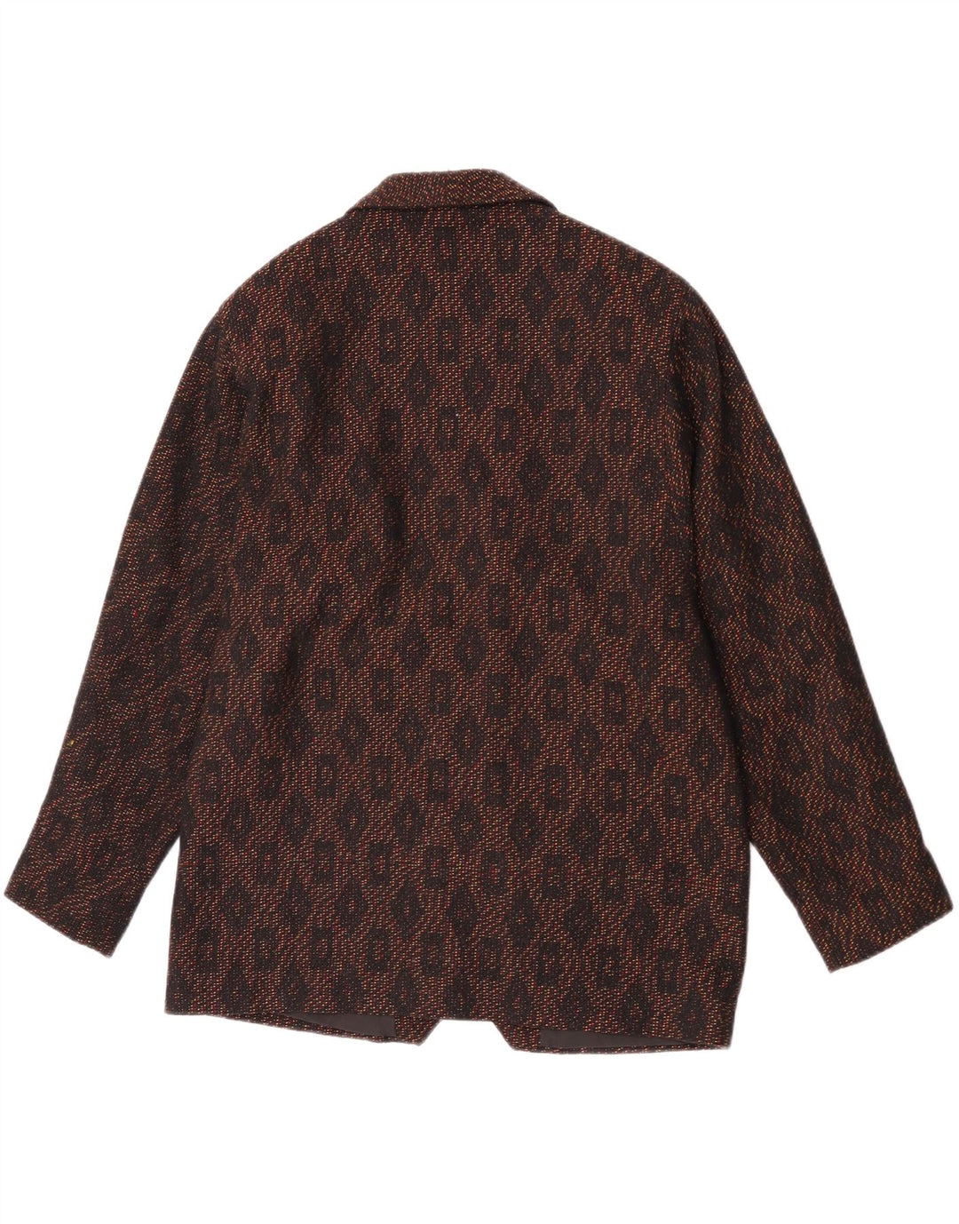 Vintage γυναικείο διπλό μπουφάν σακάκι UK 16 Large Brown Animal print