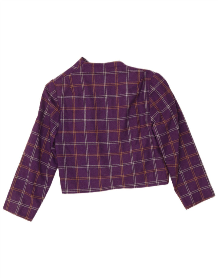 VINTAGE Γυναικείο μπουφάν Bolero UK 10 Small Purple Check