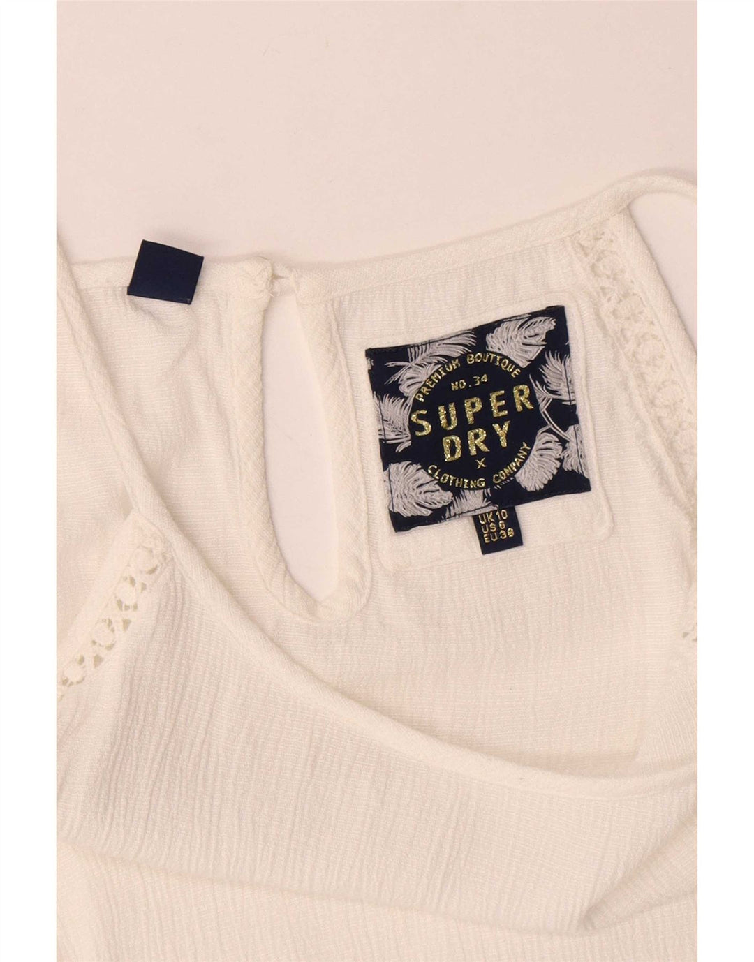Superdry Γυναικεία Αμάνικη Μπλούζα Oversized Top UK 10 Small White