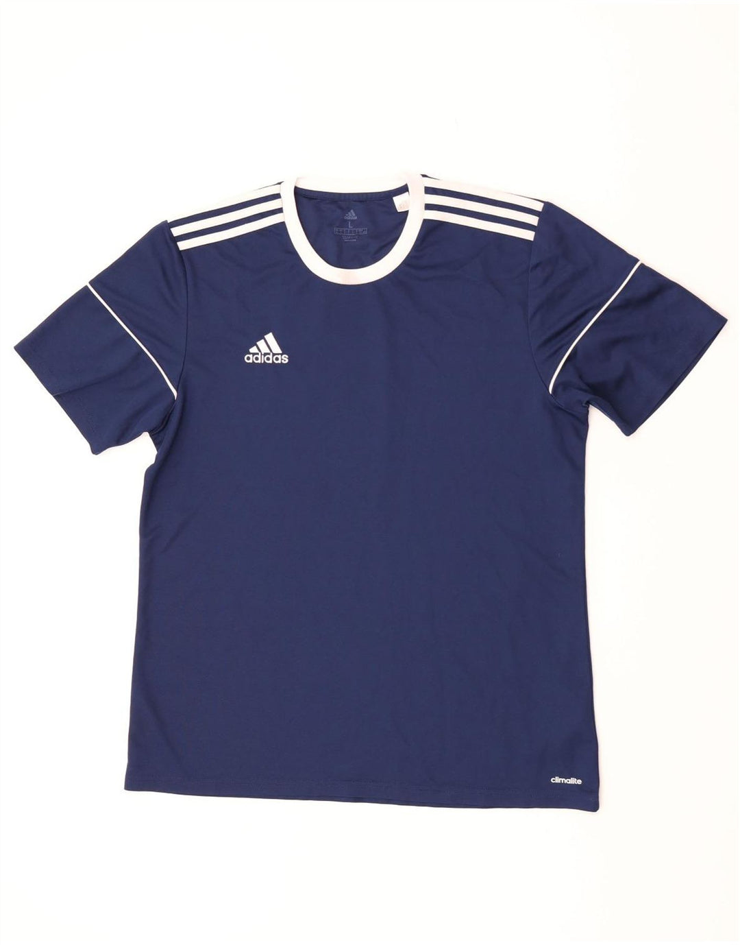 Ανδρικό T-shirt Adidas Climalite Top Large Navy Blue Colorblock Πολυεστέρας