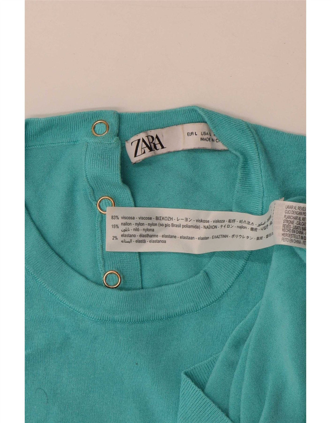 Zara Γυναικείο Γιλέκο Tank Top UK 14 Large Blue Viscose