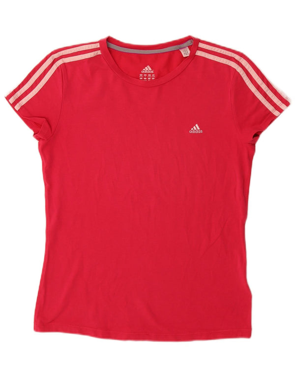 Adidas Γυναικείο T-Shirt Top UK 12/14 Μεσαίο ροζ βαμβακερό
